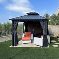 PURPLE LEAF 10' X 10' Hardtop Gazebo Permanent Gazebo by PURPLELEAF
