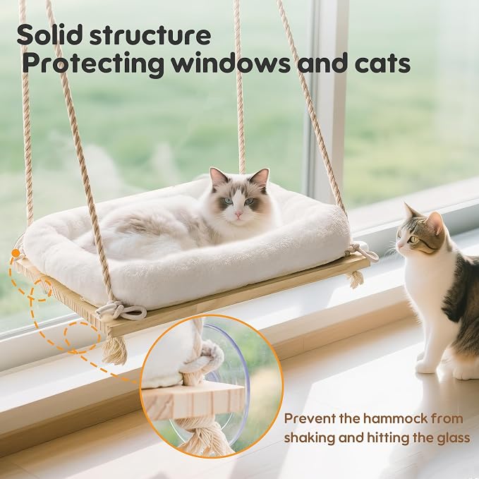 Cat Window Perch, Rustic Cat Hammock Bed - Image 7