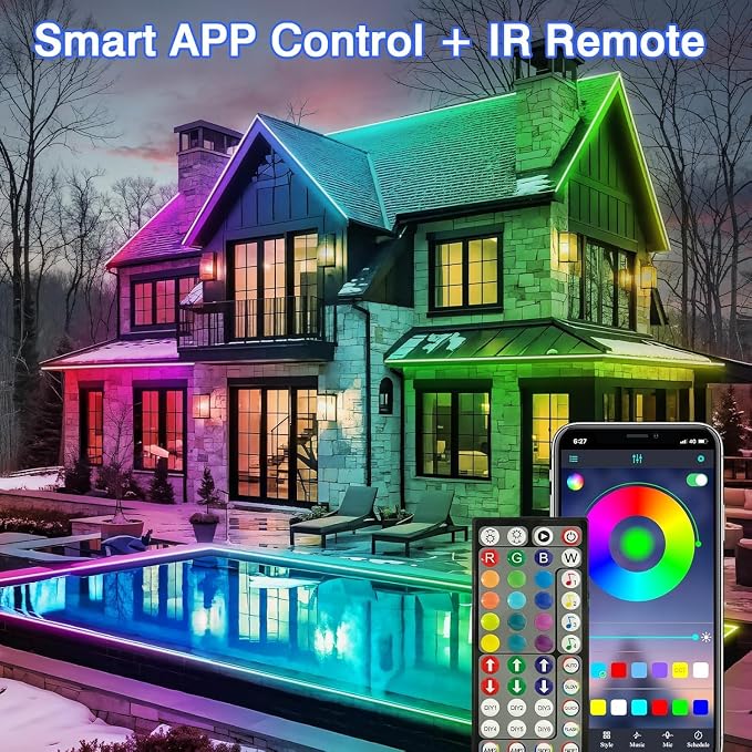 zoegi Outdoor LED Strip Lights Waterproof, Music Sync RGB IP68 Outside Led - Image 6