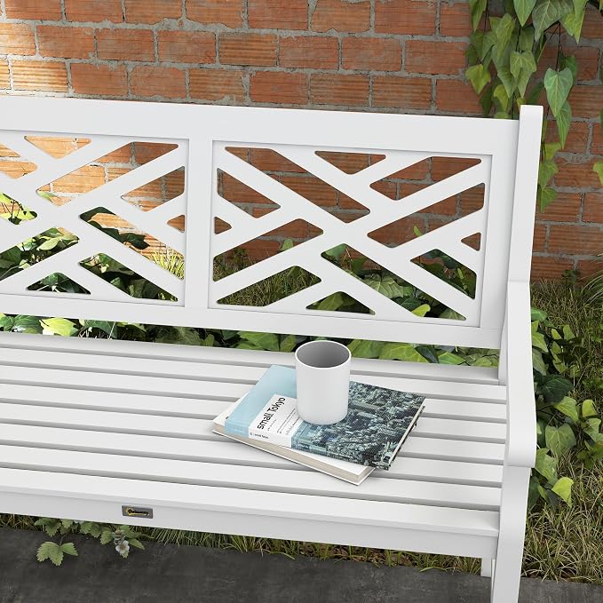 Outsunny Outdoor Garden Bench, Wooden Frame Patio Bench - Image 8