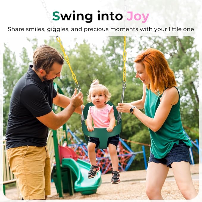 DECORLIFE Toddler Swing, Baby Swing Outdoor –High Back Full Bucket Swing Set - Image 4