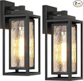 Water Ripple Outdoor Wall Lantern, Exterior Porch Light Fixture Black, 2 Pack by WIHTU
