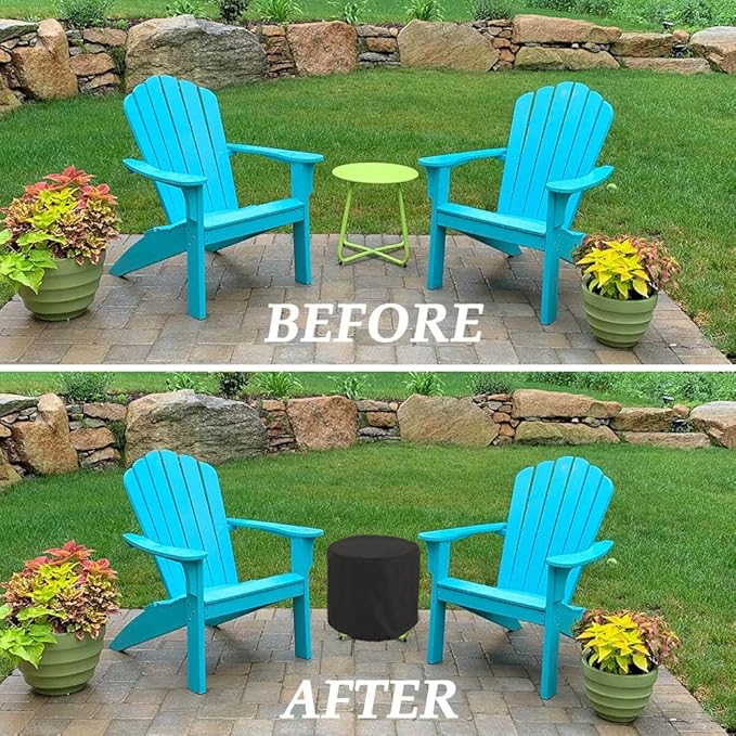 Patio Steel Patio Side Table Cover Waterproof Heavy Duty Small Outdoor Round - Image 7