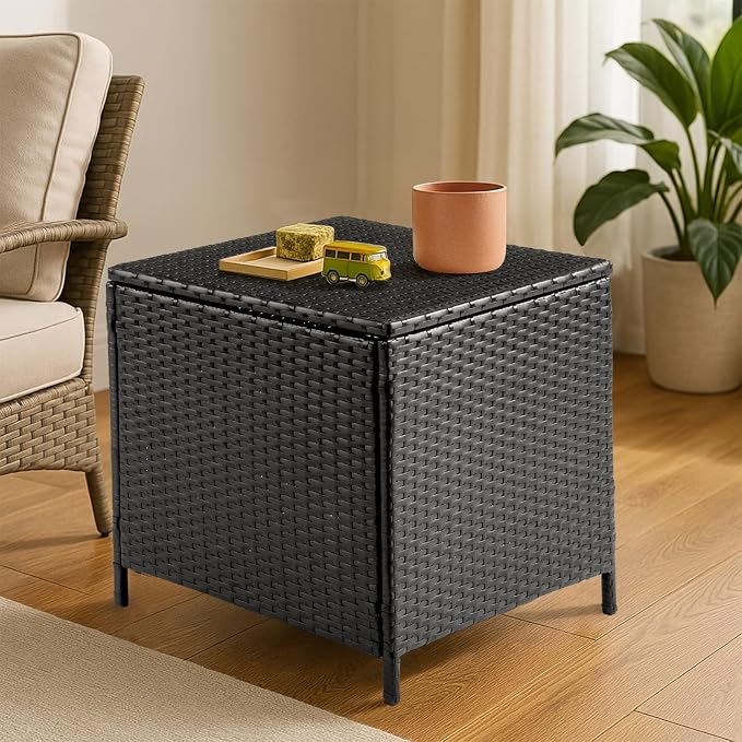 Outvita Outdoor Side Table, Rattan Coffee Table - Image 8