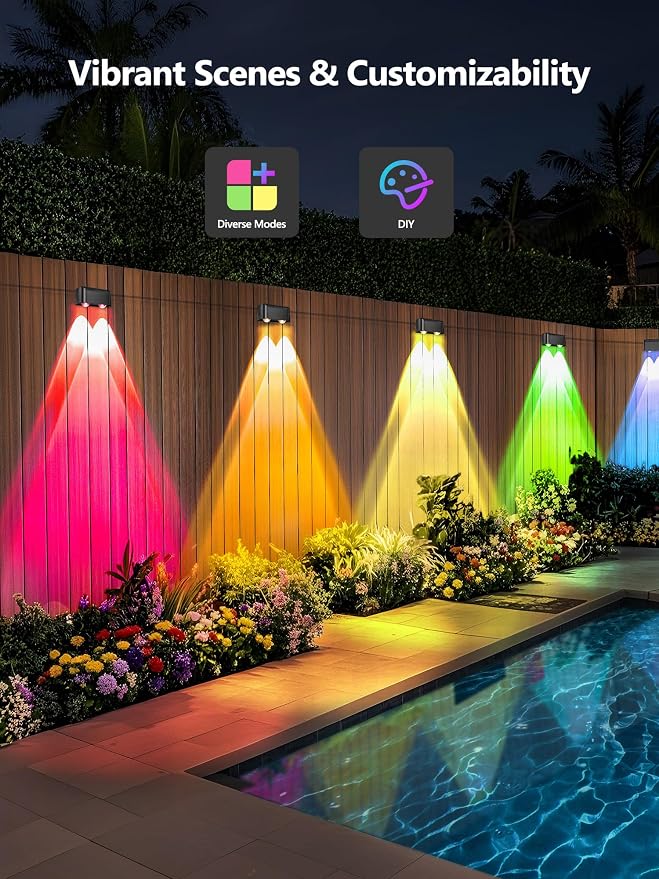 Brizled Smart Fence Lights, RGBCW Outdoor Deck Lights APP & Voice Controlled - Image 6