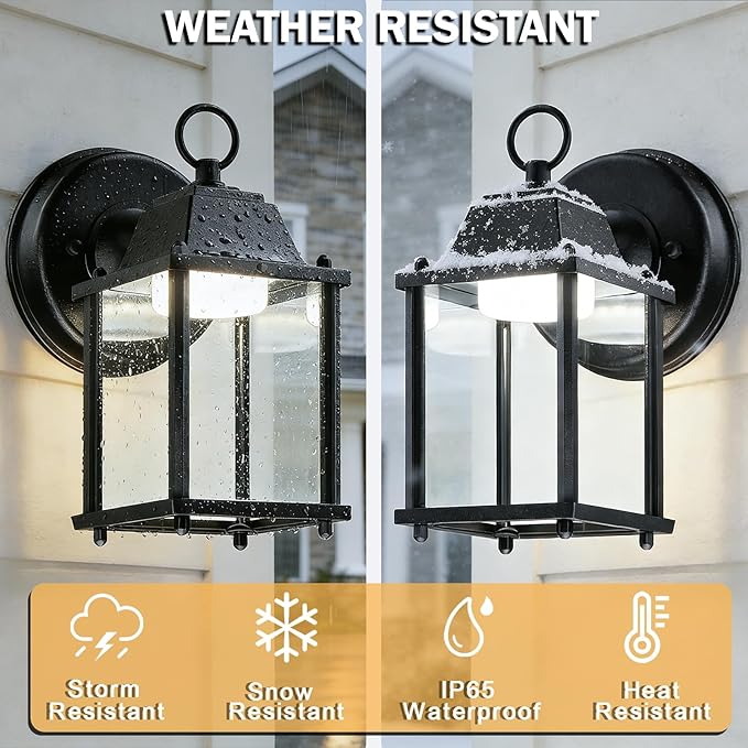 LIT-PaTH Outdoor LED Wall Lantern, Wall Sconce as Porch Lighting Fixture - Image 4
