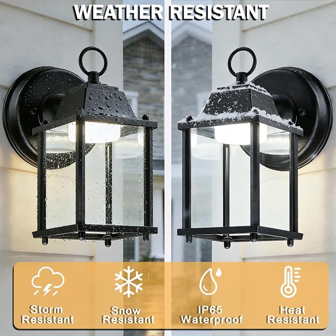 LIT-PaTH Outdoor LED Wall Lantern, Wall Sconce as Porch Lighting Fixture - Image 4
