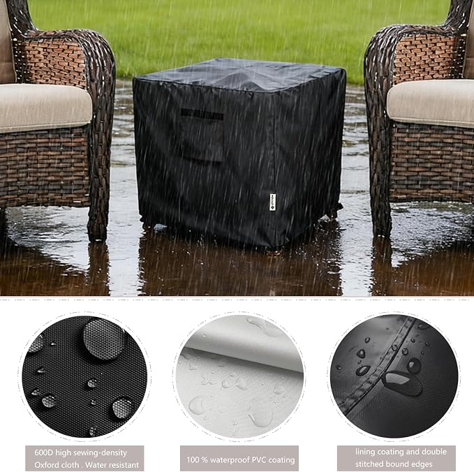 Patio Wicker Side Table Cover, 22W x 22D x 18H inch, Waterproof Square Patio - Image 5
