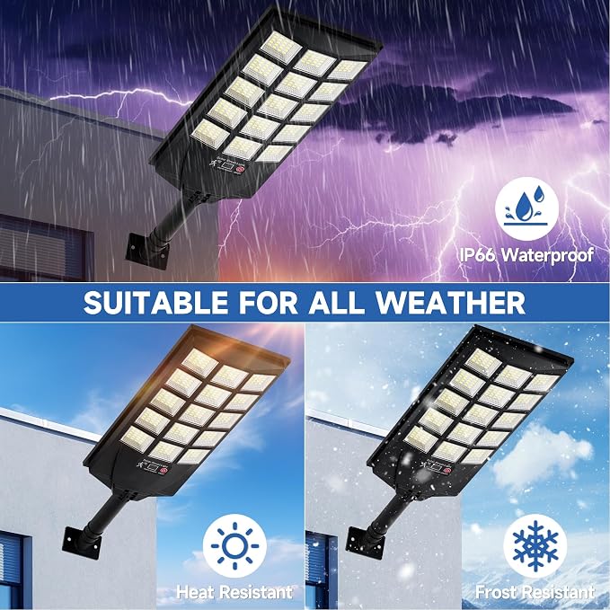 Solar Lights Outdoor Waterproof, 6500K Dusk to Dawn Solar Street Light Motion - Image 4