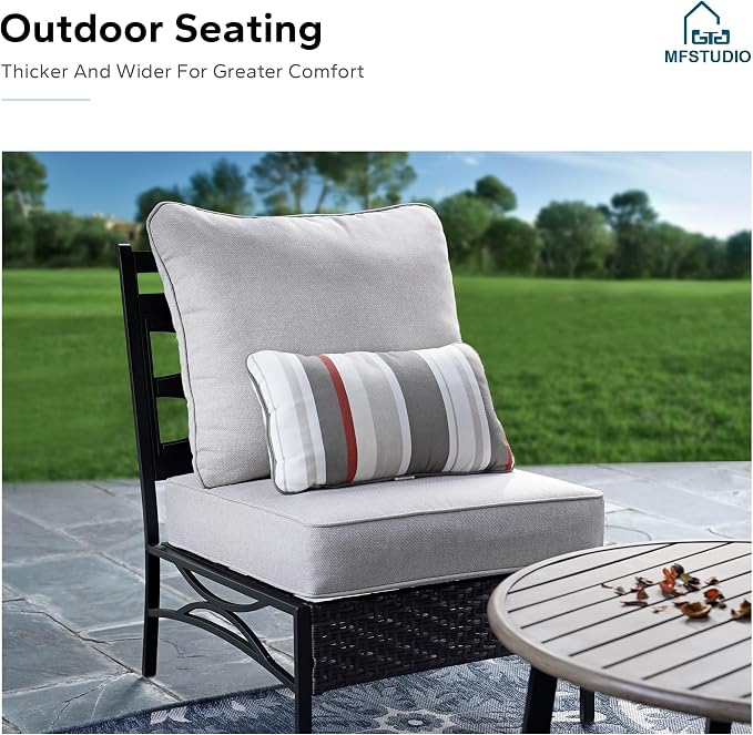 MFSTUDIO Patio Furniture Set, 2 Seat Outdoor Sectional Sofa Conversation Set - Image 2