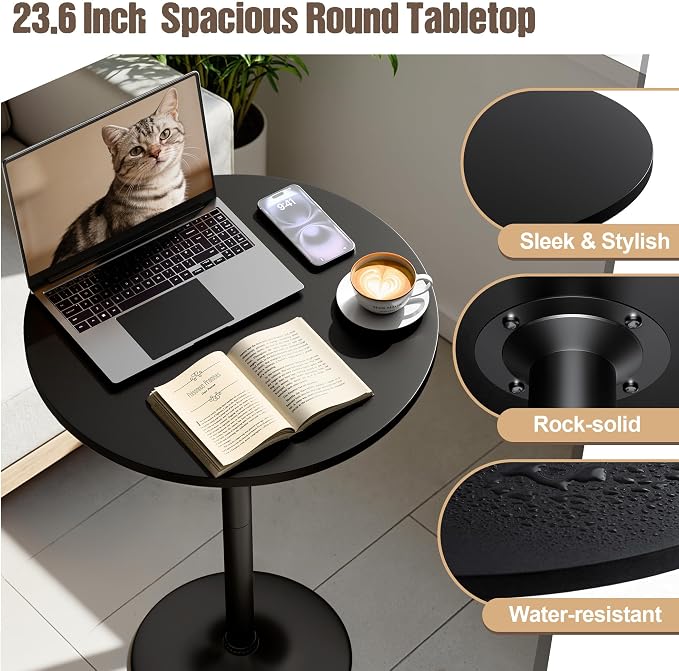 Furmax Bistro Pub Table Round Bar Height Cocktail Table - Image 3