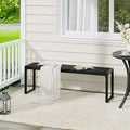 VICLLAX 3-Person Outdoor Bench 53" Long Garden Bench Metal Frame Backless Porch by HOME