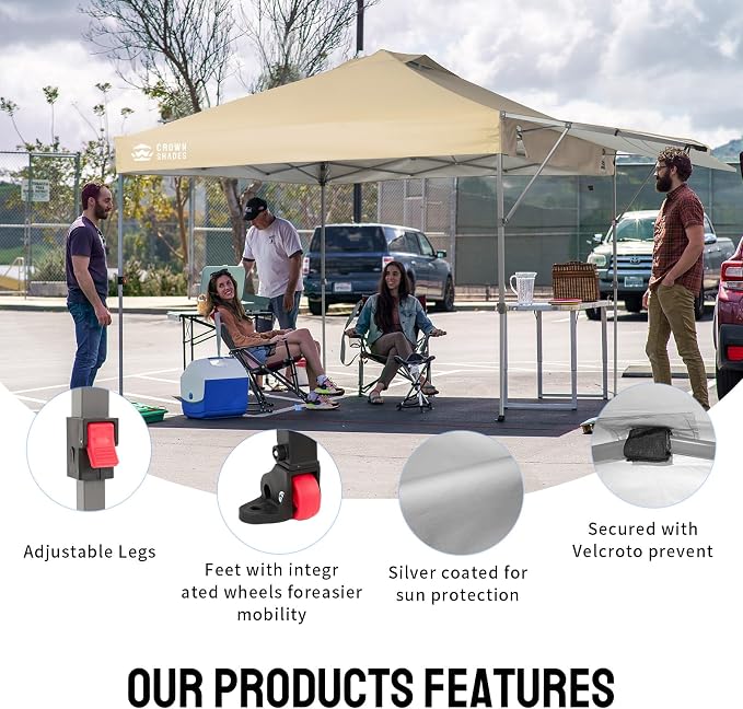CROWN SHADES 10x10 Pop up Canopy Tent, Instant Commercial Canopy - Image 4