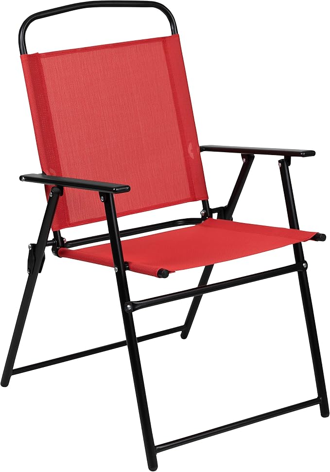 Flash Furniture Nantucket 6 Piece Red Patio Garden Set - Image 9