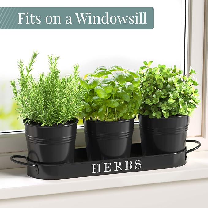 Barnyard Designs Indoor Herb Garden Planter Set - Image 3