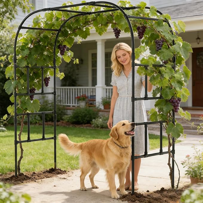DoCred Garden Arch Trellis for Climbing Plants, 87 Inch Large Garden Trellises - Image 2