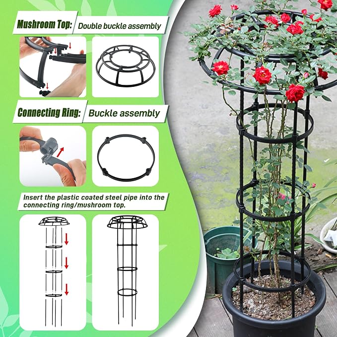 Garden Trellis for Climbing Plants Outdoor, 53 Inch Mushroom Top Trellis for - Image 5