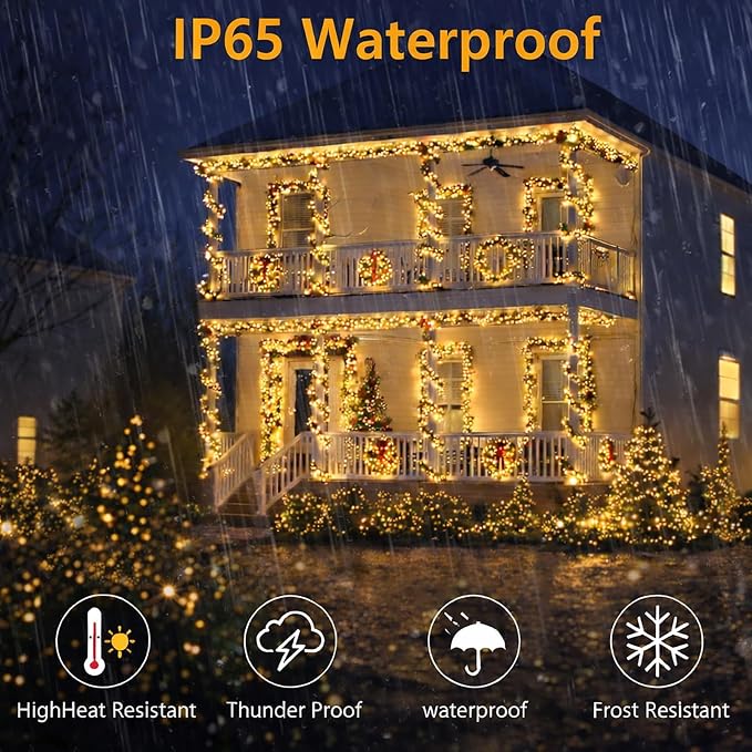 4-Pack Solar Fairy Lights Outdoor, 800 LEDs 264FT Extra-Long Solar String Lights - Image 4