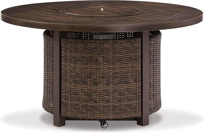 Signature Design by Ashley Paradise Trail Outdoor Round Wicker Patio Fire Pit - Image 8