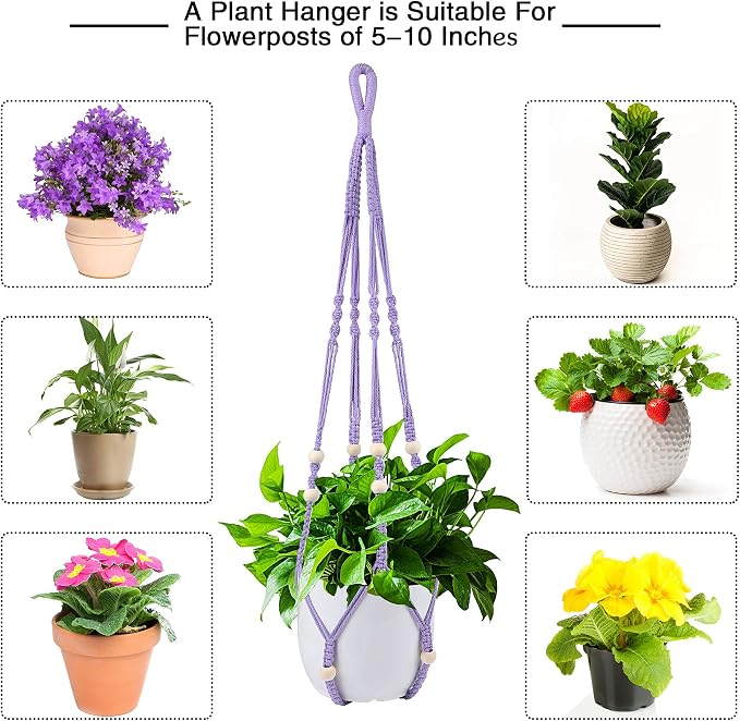 Augshy Macrame Hanging Planter, Hanging Planters - Image 4