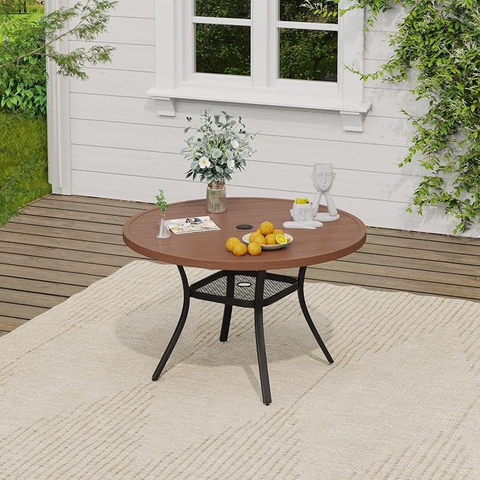 VICLLAX 40.6" Round Patio Table, Outdoor Dining Table - Image 2