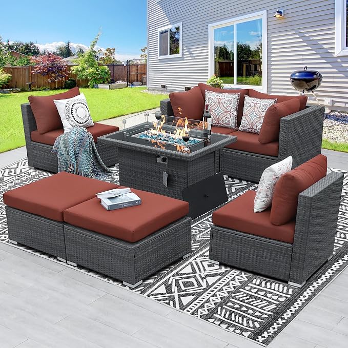 BULEXYARD 7 Piece High Back Outdoor Sectional Set by BULEXYARDFURNITURE