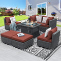 BULEXYARD 7 Piece High Back Outdoor Sectional Set by BULEXYARDFURNITURE