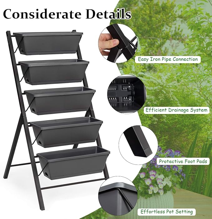 Giantex Set of 2 Vertical Raised Garden Bed, Elevated Planter Raised Beds - Image 3