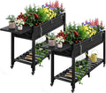 YEFU Raised Garden Bed with Legs: 57x18x30in Elevated Poly Planter with Wheels by YEFU