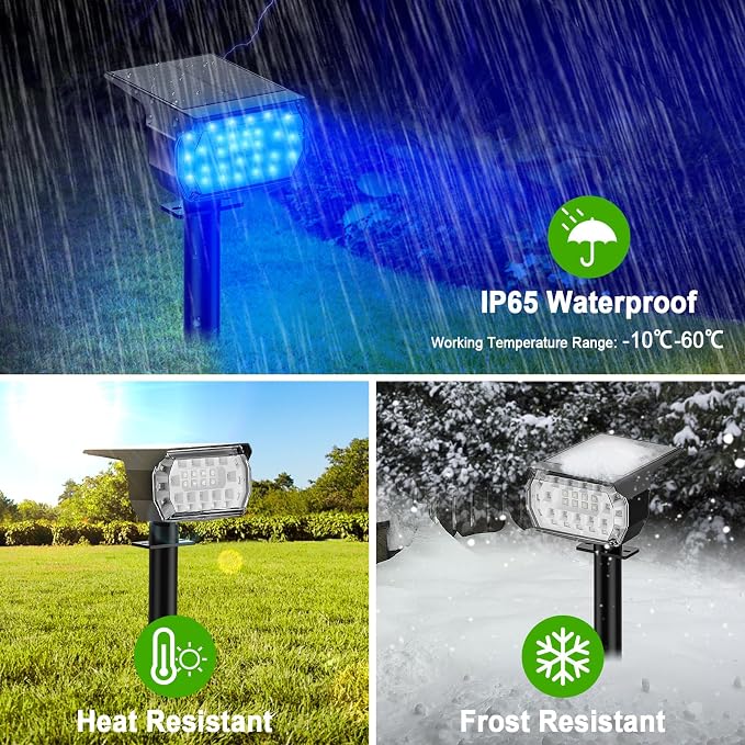 LANSOW Solar Spot Lights Outdoor Color Changing, Christmas Landscape Spotlights - Image 6