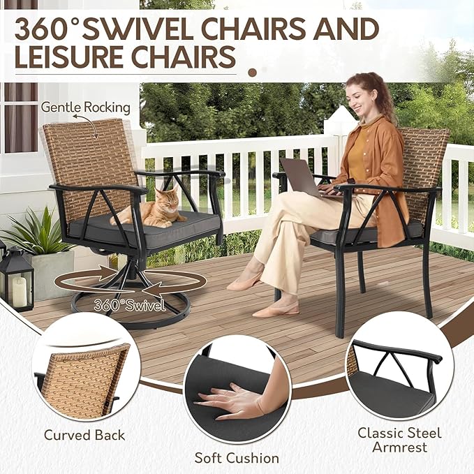 7-Piece Patio Dining Set for 6, Outdoor Dining Set - Image 6