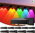 Solar Fence Lights 10 Pack, 9 Color Modes Outdoor Bulb Waterproof Led IP65 by KIALUSH