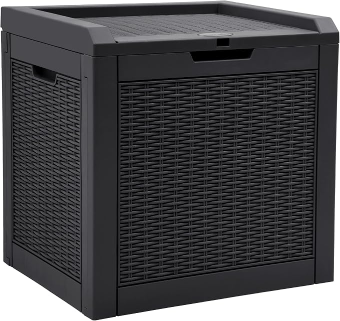 YITAHOME 32 Gallon Rattan Deck Box, Indoor Outdoor Storage Box by YITAHOME