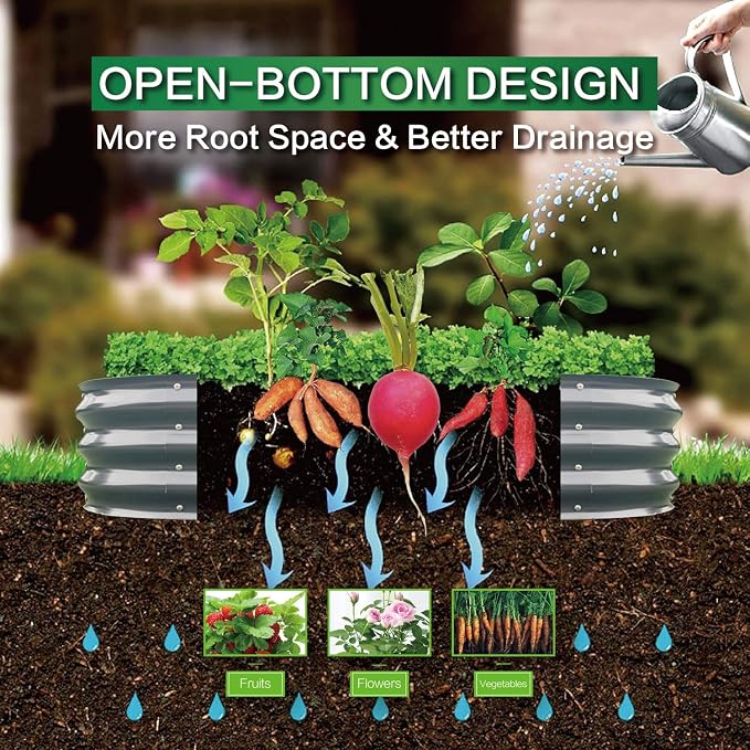 Gardmax 2 Pack Galvanized Raised Garden Bed, Lightweight Planter Boxes Outdoor - Image 2