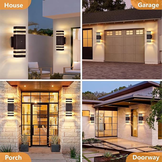 DASTOR 4 Pack Dusk to Dawn Outdoor Lighting, Modern Outdoor Wall Light Fixtures - Image 6