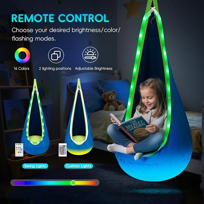 OUTREE Light Up Pod Swing Seat, Sensory Swing - Image 3