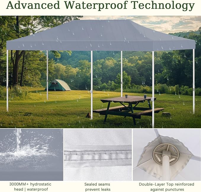 LIUJIAYI Pop Up Canopy Replacement Top, 10x20 Heavy Duty 500D UV Protection - Image 4