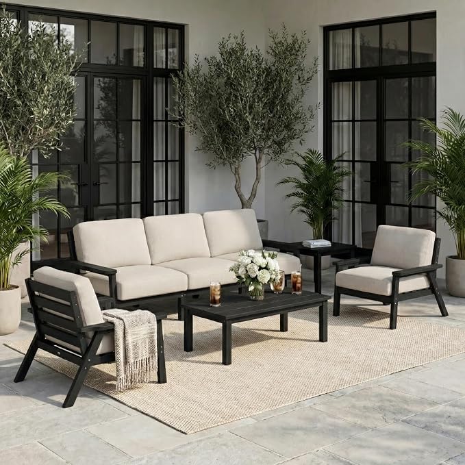 HDPE 5 Piece Patio Furniture Set, Outdoor Couch by YourPerfectOutdoorEscape