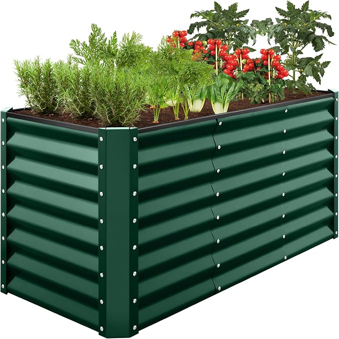 Best Choice Products 4x2x2ft Outdoor Metal Raised Garden Bed, Deep Root Planter by BestChoiceProducts