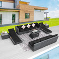 BULEXYARD 13 Piece Large High Back Grey Rattan Patio Furniture Set by BULEXYARDFURNITURE