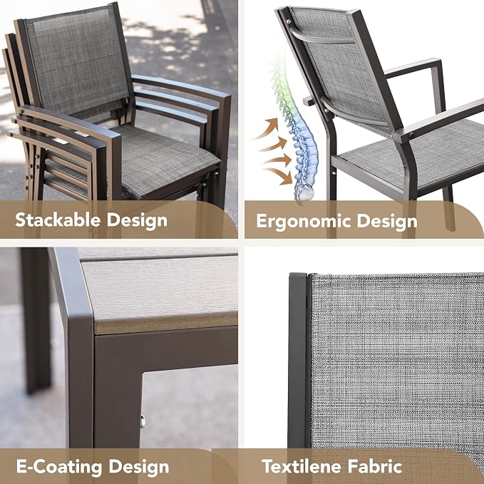 Devoko Patio Dining Set 7 Piece Outdoor Furniture - Image 9