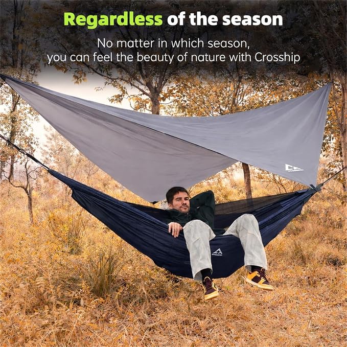 Camping Hammock with Mosquito Net and RainFly Tarp - Image 5