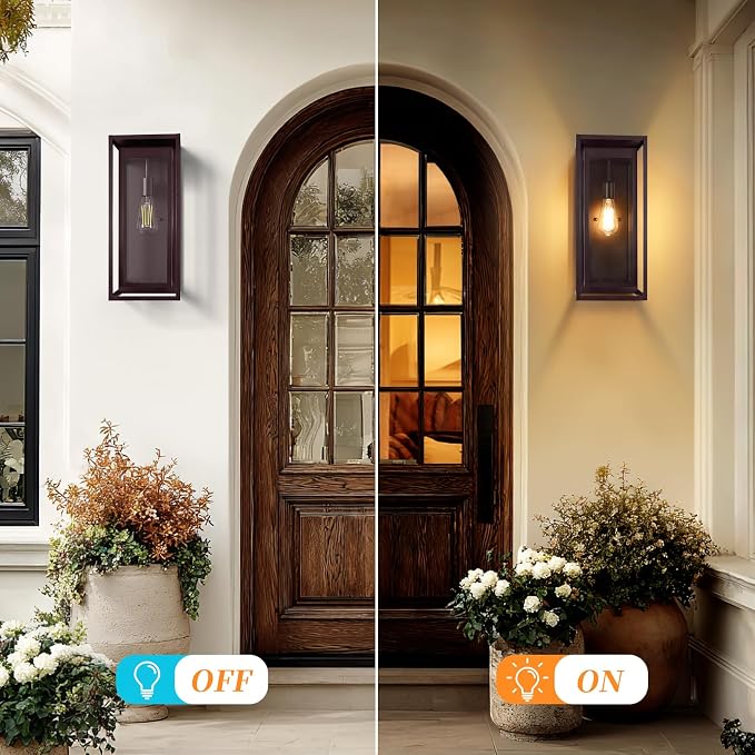 19" Bronze Outdoor Light Fixture, 2 Pack Large Size Outdoor Sconce Lights - Image 6