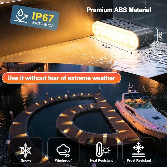 Solar Step Lights for Outside, 14 LED Warm White Light Solar Powered Lighting - Image 5
