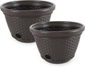 Suncast 2 Pack Decorative Wicker Garden Hose Holder Pot by Suncast