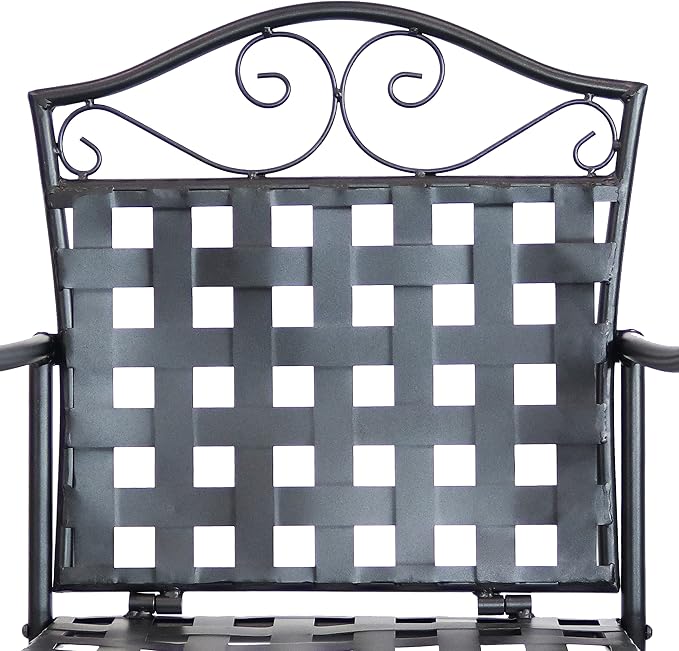 Sunnydaze 47.5-Inch H Wrought Iron Outdoor Bar Chairs - Image 6
