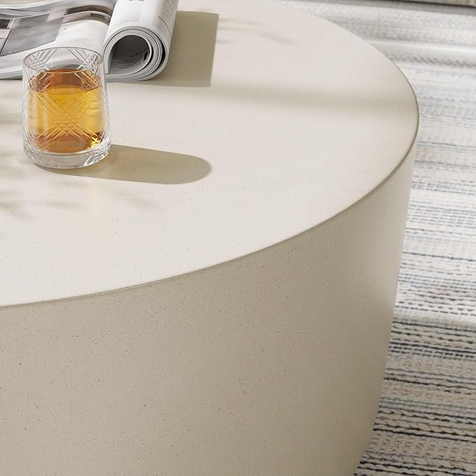 Modway Brion 34 Inch Round Concrete Coffee Table – Indoor/Outdoor Tapered - Image 8