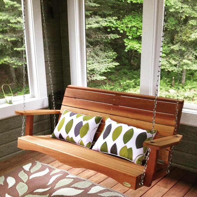 All Things Cedar Wooden Porch Swing, Outdoor Patio Furniture, 4 Foot - Image 7