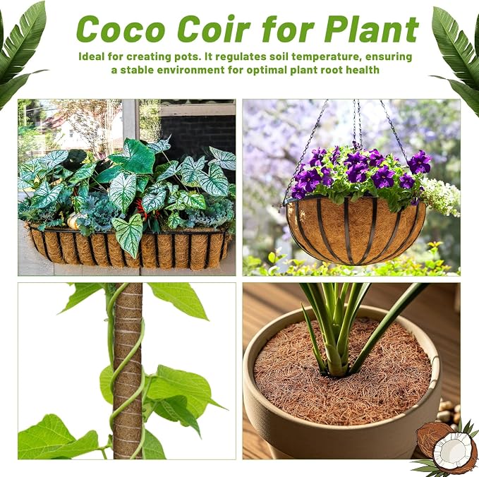 Remiawy Coco Liner Roll, 16 x 120 Inch Coconut Fiber Liners - Image 4