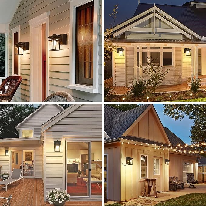 2 Pack Porch Lights with GFCI Outlets, Dusk to Dawn Outdoor Lighting Exterior - Image 7